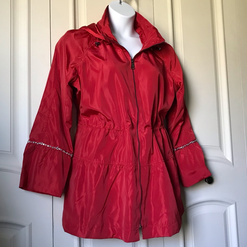 Dennis Basso Embellished Water Resistant Hooded Anorak - Picture 3 of 14